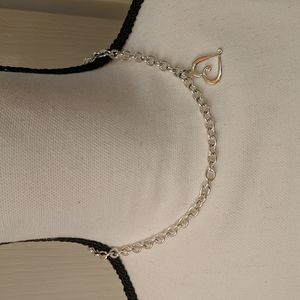 Cute silver heart choker